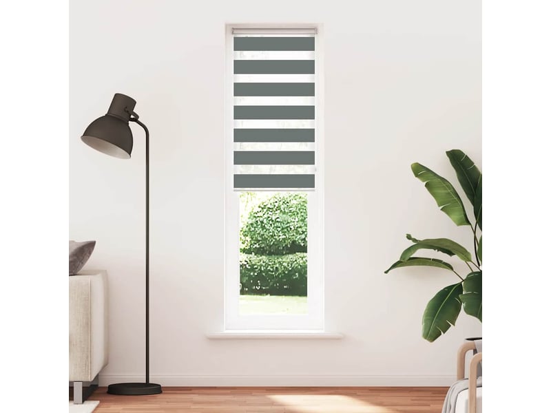  Store zèbre, store de fenêtre gris foncé largeur du tissu 60,9 cm polyester cf48613  - Conforama A