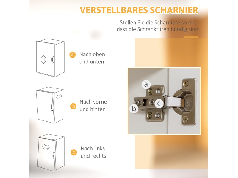 Colonne de cuisine avec 4 portes, étagères réglables et espace central micro-ondes en mdf blanc 70 × 40 × 170 cm - Conforama E