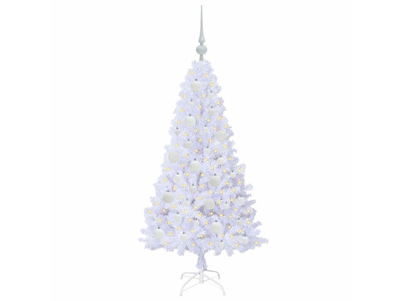Sapin de noël - arbre de noël artificiel blanc 120 cm pvc et acier - Conforama C