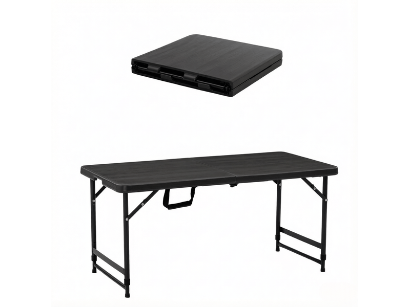 Table de jardin pliante réglable 118x60 cm – noir – hauteur ajustable 5674 cm, transport facile pour 4 personnes - Conforama A