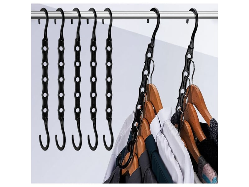  10 cintres multifonctions gain de place, avec crochet pivotant 360°, pour un rangement optimal de vos vêtements  - Conforama D