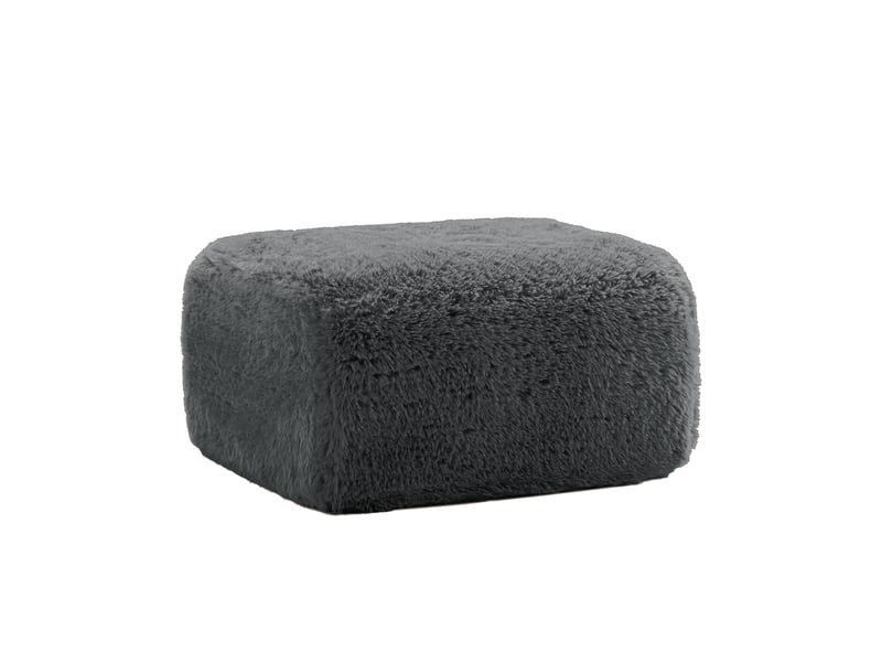  Pouf aviana en tissu moelleux gris, repose-pieds confortable pour salon moderne  - Conforama D