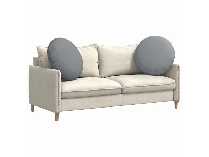  Lot de 2 coussins de siège, coussins décoratifs tissu gris clair ø60 x 21 cm cf59826  - Conforama C