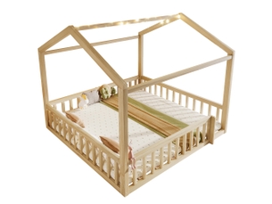 Lit cabane 2x90x190 cm <strong></strong>  <strong></strong> coloris naturel