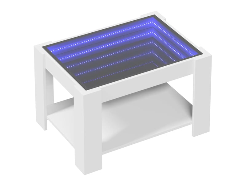  Table basse - table de salon - table à thé avec led blanc 73x53x45 cm bois d'ingénierie  - Conforama C