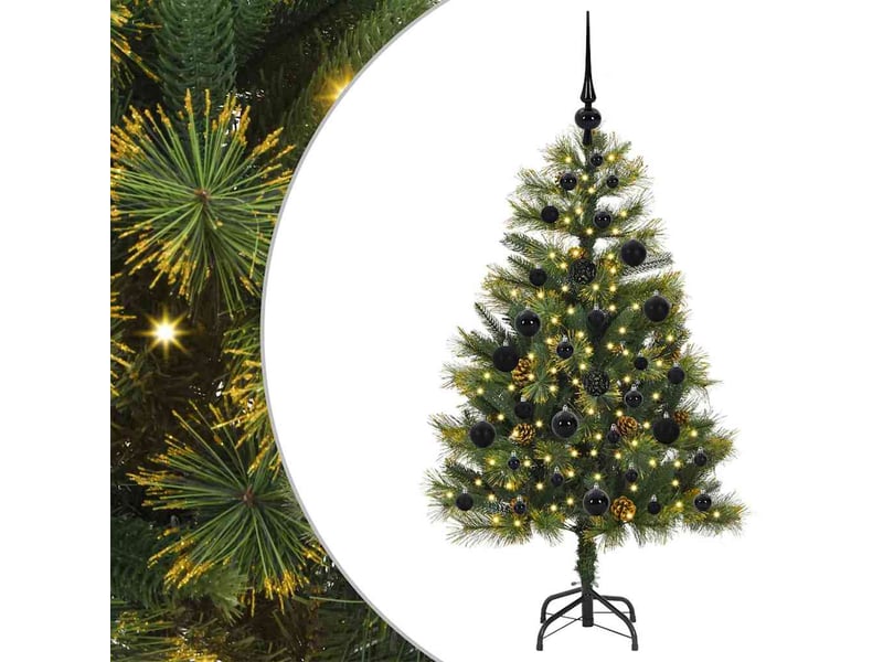 Sapin de noël artificiel, arbre de noël avec branches pliables et cônes 120 cm shl8616 - Conforama A