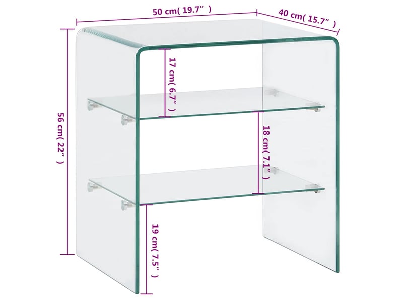  Table basse - table de salon - table à thé 50x40x56 cm verre trempé  - Conforama E