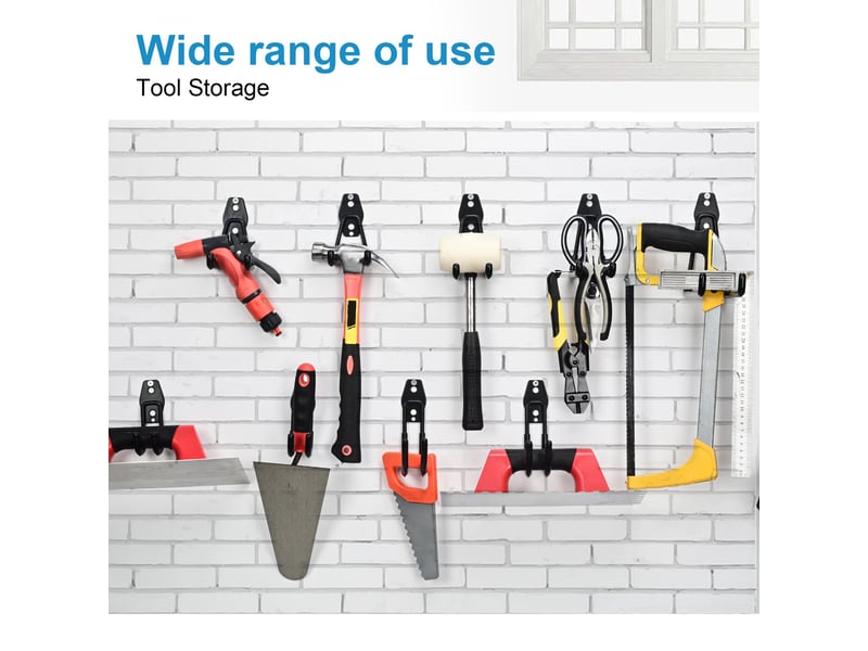 Crochets robustes pour garage, utilitaires de rangement, organiseur de pour outils de jardin, muraux en acier, noir - Conforama B