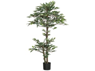 Arbre artificiel plante artificiel ficus hauteur 1,5 m tronc branches liane lichen feuilles réalisme grand pot inclus