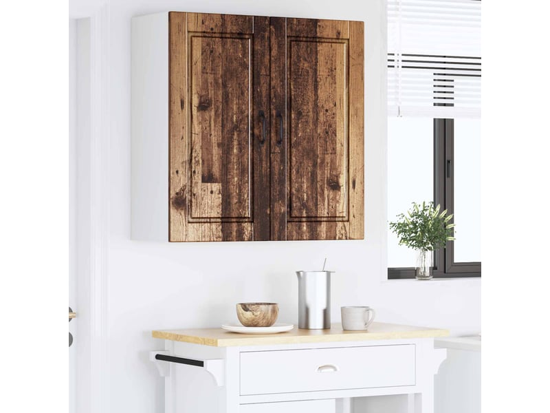 Meuble mural de cuisine, armoire de cuisine bois ancien 80x31x80cm shl7030  - Conforama D