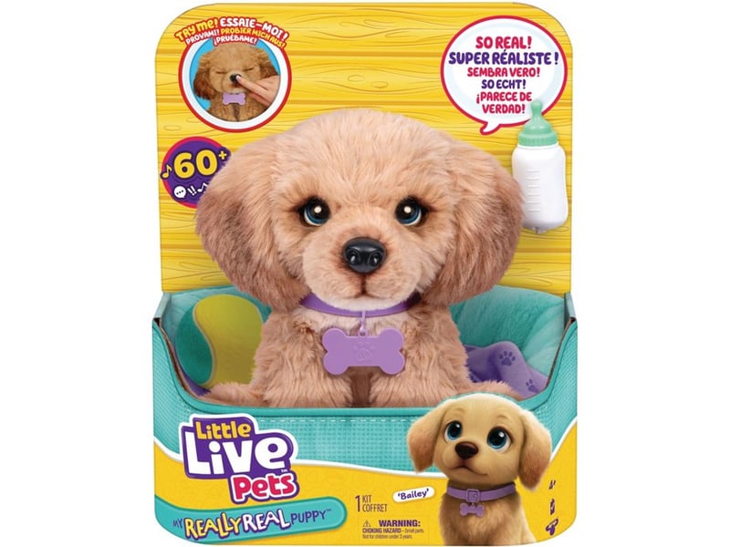  Peluche chien interactif bailey mini puppy avec sons et lumières 26805 - Conforama C