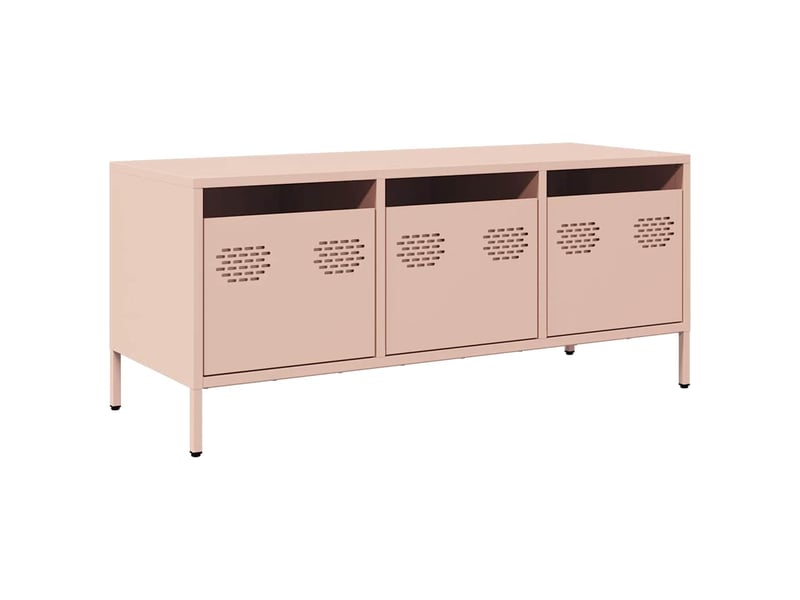  Meuble tv - banc tv - meuble de rangement rose 101,5x39x43,5 cm acier laminé à froid  - Conforama A