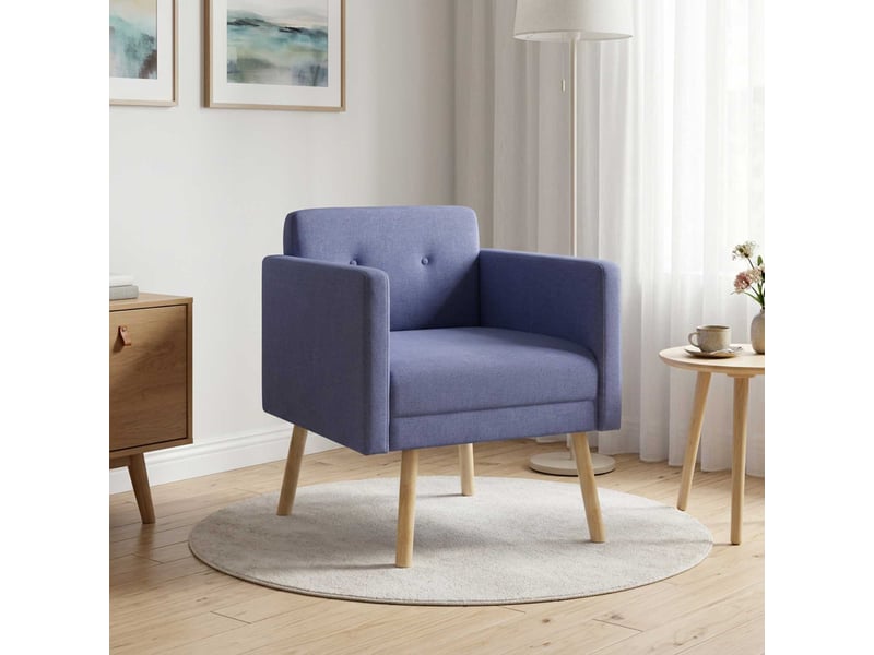  Vidaxl fauteuil d'appoint bleu denim tissu  - Conforama B