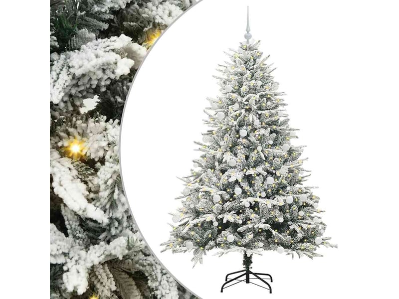  Sapin de noël, arbre de noël artificiel pré-éclairé avec ensemble de boules shl4572  - Conforama A