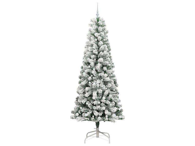  Sapin de noël, arbre de noël artificiel à branches articulées vert et blanc cf61135  - Conforama D