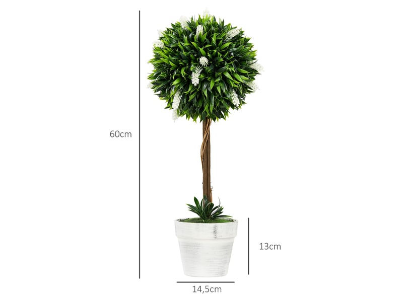  Plante artificielle – ambiance élégante et entretien facile en pot blanc en plastique ø24 × 60 cm  - Conforama D