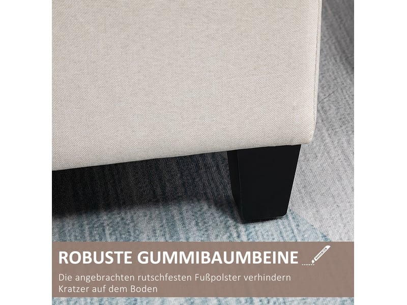  Banc coffre 100x40x44 cm, banc de lit moderne, pieds antidérapants, meuble chambre et salon, polyester et métal, blanc  - Conforama E
