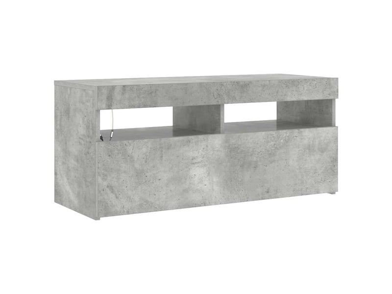 Meuble tv - banc tv - meuble de rangement avec lumières led gris béton 90x35x40 cm - Conforama E