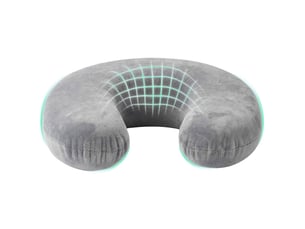 Coussin de voyage pour le cou gris mousse à mémoire de forme cf56383