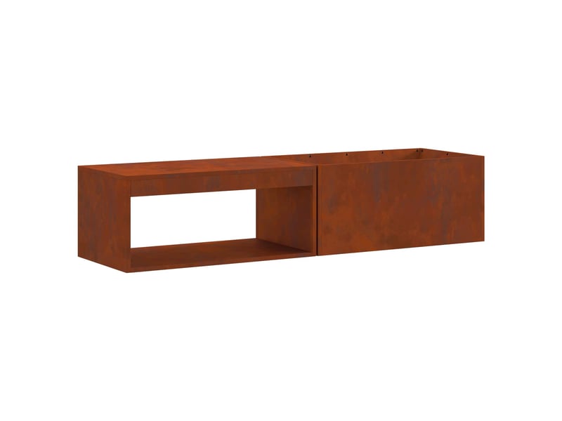  Brasero exterieur, foyer rouillé 160x45x35 cm acier patiné  - Conforama A