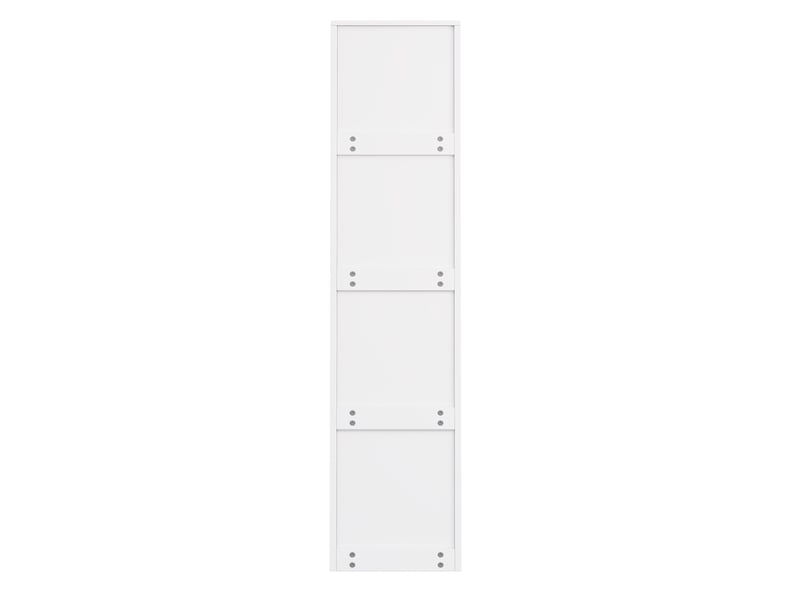  Bibliothèque étroite 40x30x160,5 cm – blanche – sur roulettes avec rangement polyvalent et protections  - Conforama E