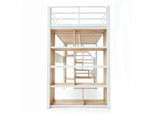 Lit mezzanine 90x200 cm <strong>HNCBB</strong>  <strong></strong> coloris blanc