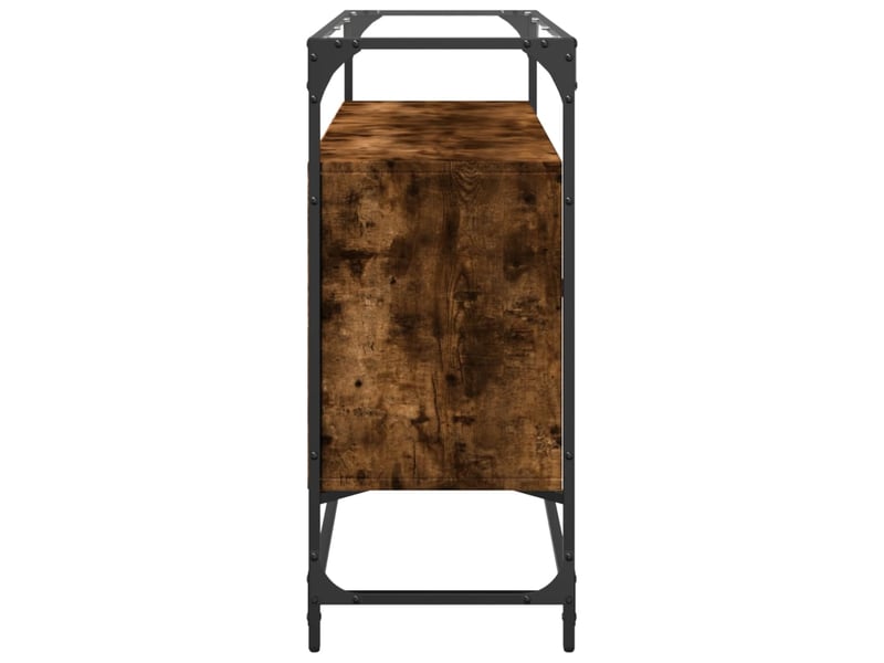  Buffet - bahut - meuble de rangement avec dessus en verre chêne fumé bois d'ingénierie  - Conforama E