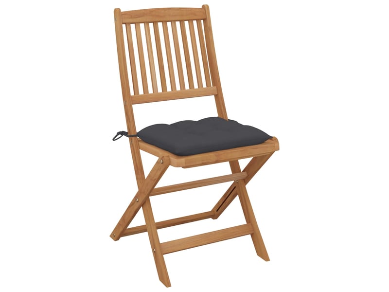 Lot de 6 chaises de jardin pliables avec coussins bois d'acacia shl8237 - Conforama C