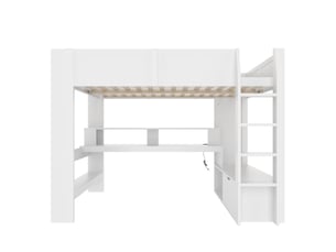 Lit mezzanine 140x200 cm <strong></strong>  <strong></strong> coloris blanc