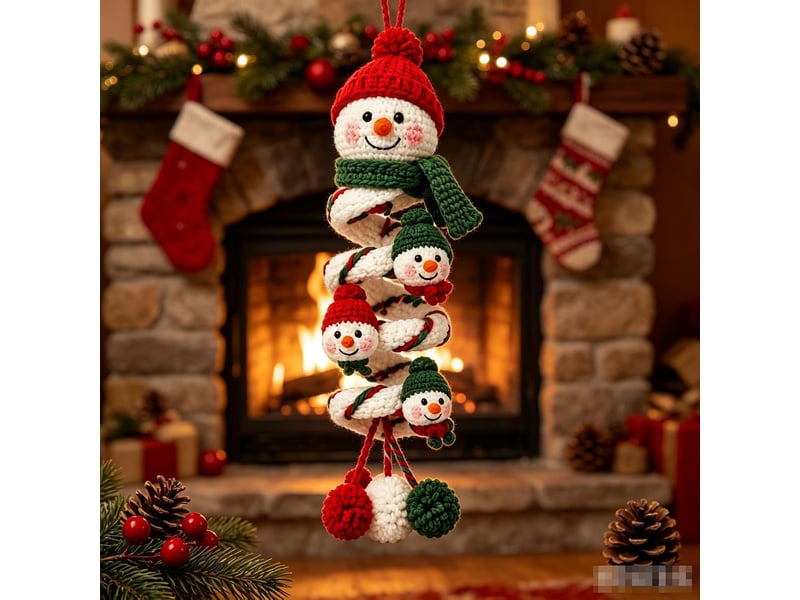  Lot de 2 kits diy crochet bonhomme de neige en spirale – pour débutants, ornements de noël à réaliser soi-même-style 8  - Conforama D