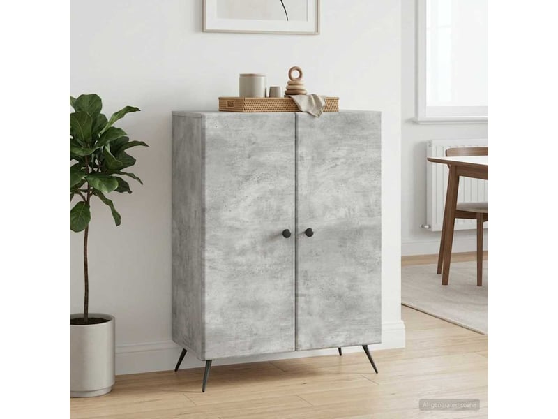  Buffet - bahut - meuble de rangement gris béton 66 x 34,5 x 90 cm bois d'ingénierie  - Conforama B