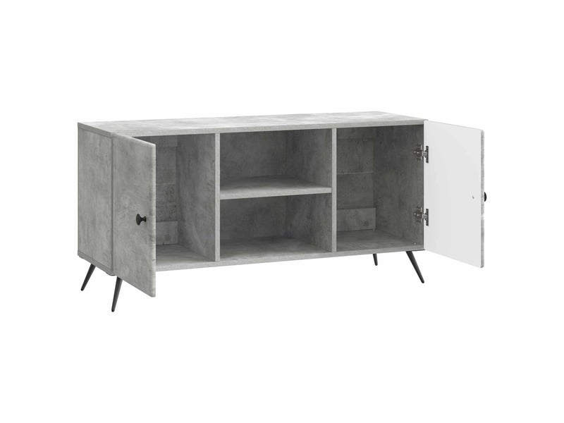  Meuble tv - banc tv - meuble de rangement 102 x 34,5 x 50 cm gris béton bois d'ingénierie  - Conforama E