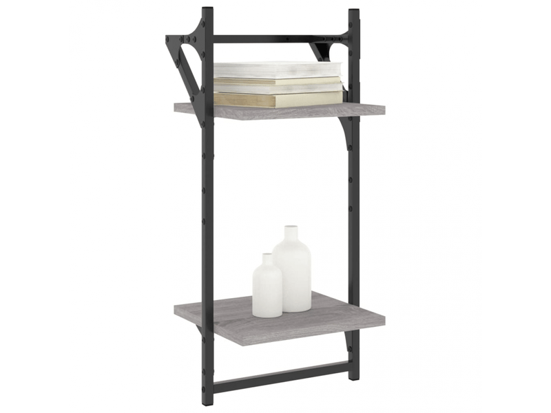 Étagères murales à 2 niveaux avec barres 2 pcs sonoma gris- comfortxl - Conforama B