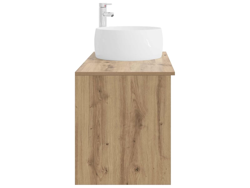  Ensemble de mobilier de salle de bain 2 pcs chêne artisanal shl7418  - Conforama E