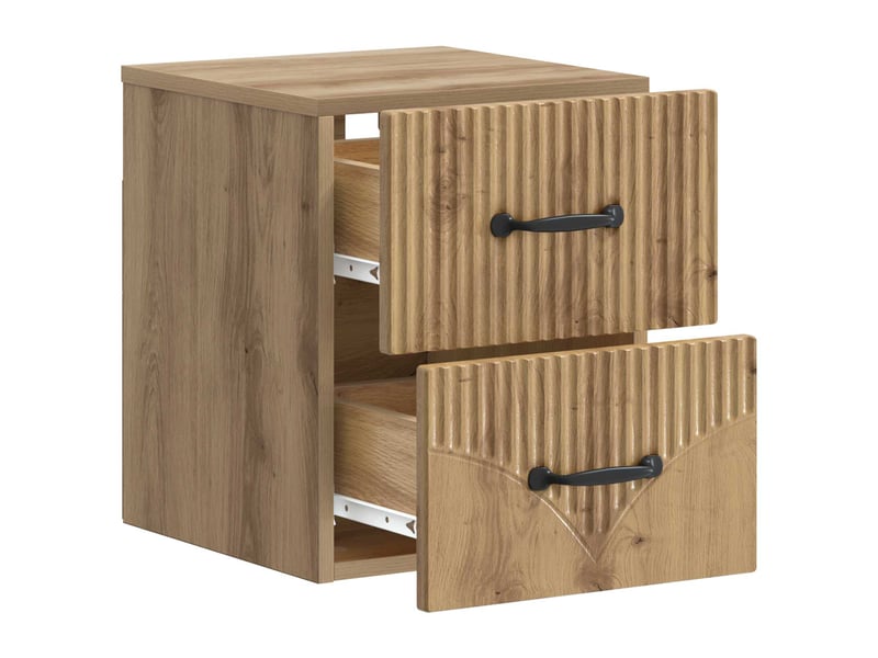  Table de chevet - cabinet de chevet - table de nuit mural chêne artisanal 34,5 x 33 x 40 cm  - Conforama C
