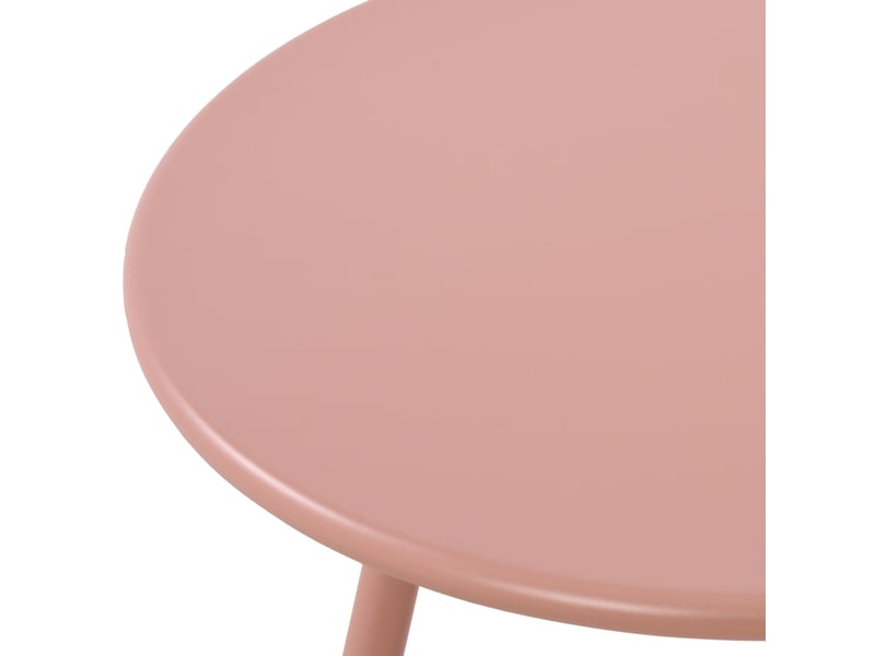 Table basse ronde intérieur extérieur en polypropylène couleur rose – ø 60 cm résistante aux intempéries 10_0009229  - Conforama D