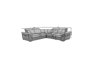 Canapé d'angle frederico gris grand angle convertible 266x266cm