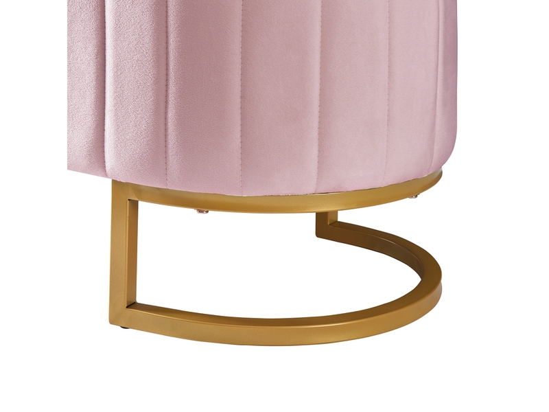  Banquette coffre 120x39,9x43 cm, rangement, repose-pieds, banc de lit, salon et chambre, pieds métal, velours, rose  - Conforama E
