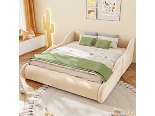 Lit simple 140x200 cm <strong></strong>  <strong>Fay Lum</strong> coloris beige