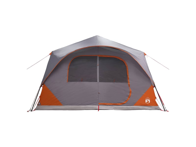  Tente instantanée, tente de camping 8 personne gris et orange polyester et acier  - Conforama E