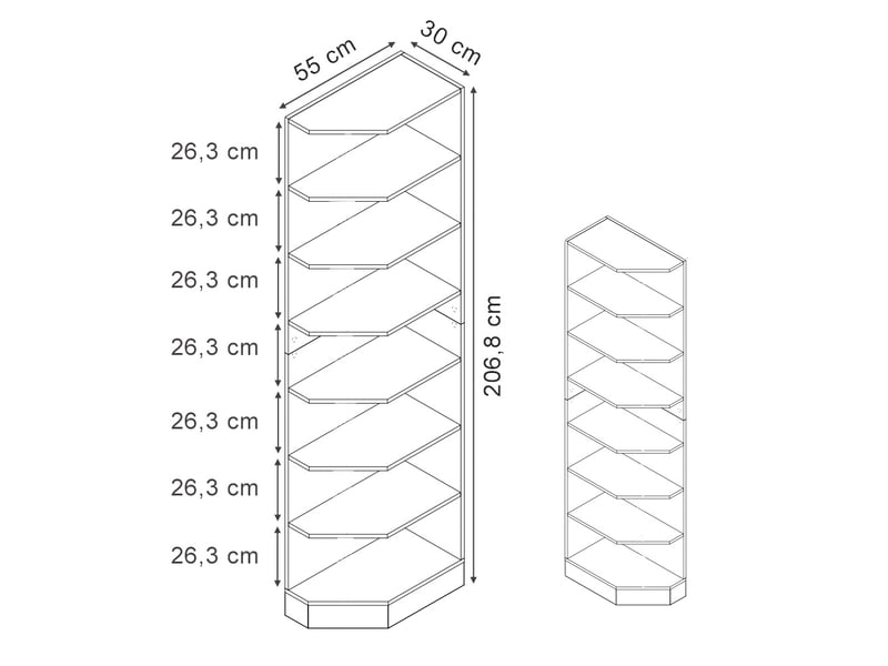 Vicco etagère de cuisine, chêne doréchêne doré, 30cm avec 7 compartiments - Conforama B