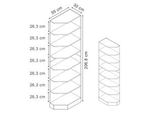 Vicco etagère de cuisine, chêne doréchêne doré, 30cm avec 7 compartiments
