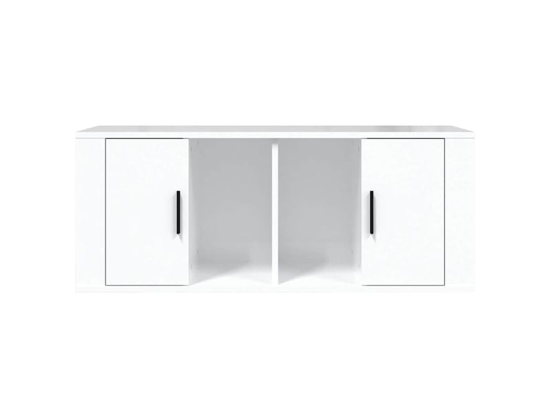  Meuble tv - banc tv - meuble de rangement blanc brillant 100x35x40 cm bois d'ingénierie  - Conforama E