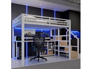 Lit mezzanine 140x200 cm <strong>HAUSS SPOLE</strong>  <strong></strong> coloris blanc