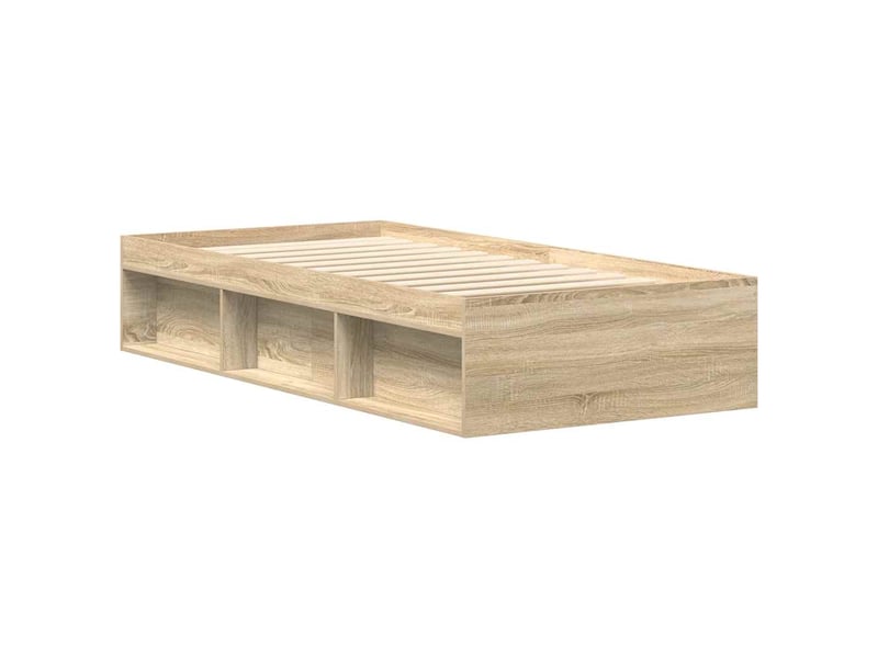  Lit simple- lit adulte -  cadre de lit sans matelas chêne sonoma 100x200 cm  - Conforama C