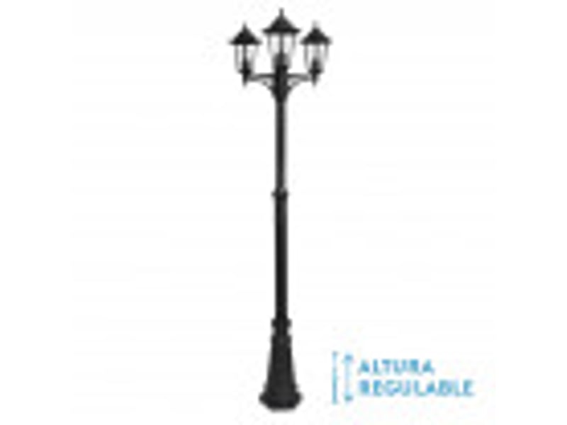  Lampadaire extérieur fabrilamp auriga 3 x e27 noir ip44 157-220 x 62 x 62 cm 149143009 - Conforama B