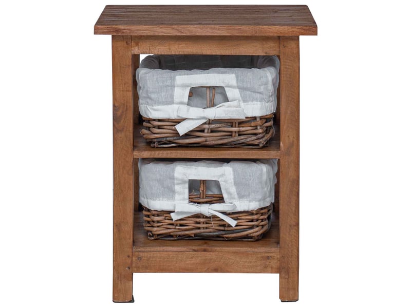  Table de chevet - table d'appoint marron 38 x 28 x 50 cm bois massif d'acajou  - Conforama D