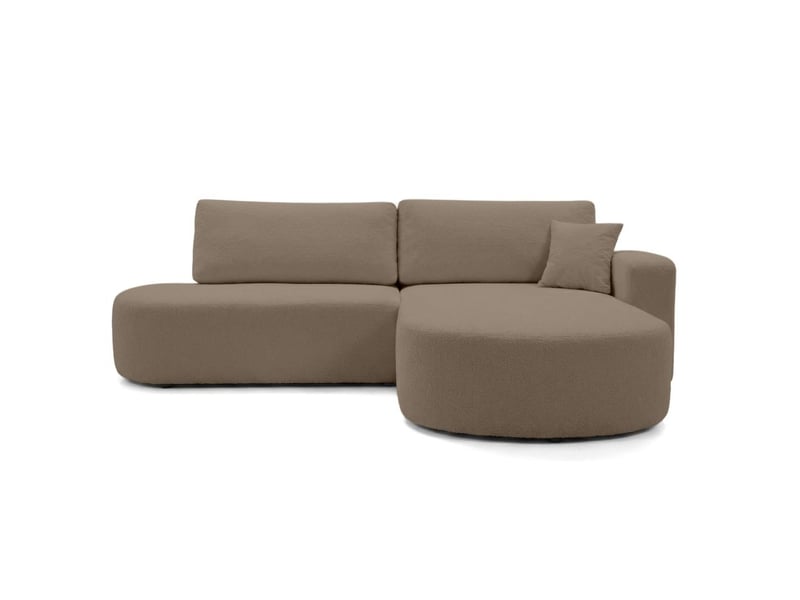 Canapé d'angle max réversible et convertible kiara 5 places en tissu bouclette - marron KIARA - Conforama E