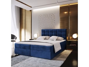 Lit avec rangement 160x200 cm <strong>MASSENO</strong> <strong></strong> coloris bleu