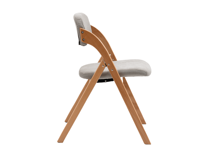  Lot de 2 chaises pliantes en bois de hêtre, grises  - Conforama D